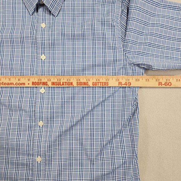 UNTUCKit Shirt Mens L Blue White Plaid Button Up Slim Fit Morisoli - Picture 4 of 10